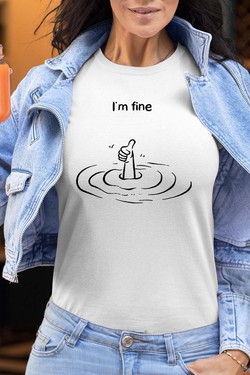 Everything is Fine - Tshirt Femme-BLEU ROI