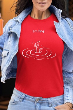 Everything is Fine - Tshirt Femme-BLEU ROI