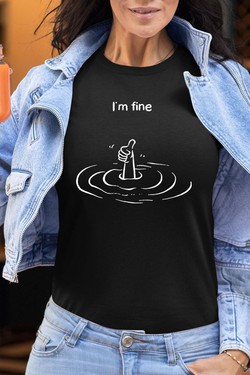 Everything is Fine - Tshirt Femme-BLEU ROI