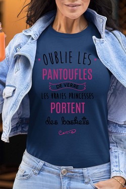 Pantoufles Princesse - Tshirt Femme-GRIS