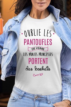 Pantoufles Princesse - Tshirt Femme-GRIS