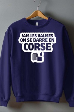 Direction la Corse - Sweat Col Rond Homme-MARINE