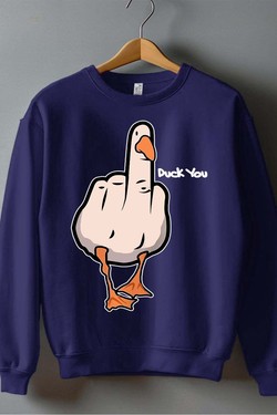 duck Canard Insolent - Sweat Col Rond Homme-BLEU ROI