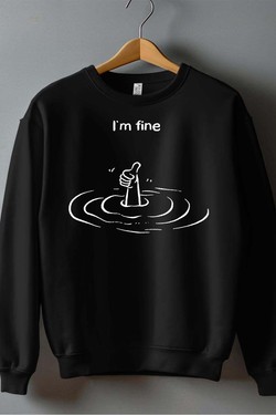 Everything is Fine - Sweat Col Rond Homme-BLANC