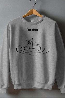 Everything is Fine - Sweat Col Rond Homme-BLANC
