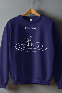 Everything is Fine - Sweat Col Rond Homme-BLANC