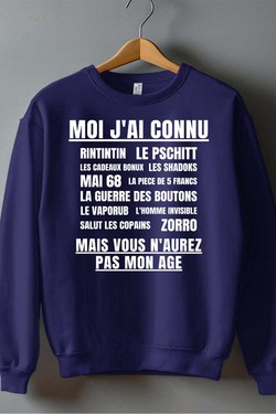 Génération Vintage - Sweat Col Rond Homme-ROUGE