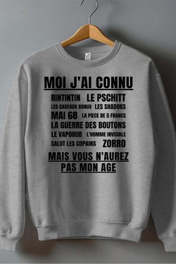 Génération Vintage - Sweat Col Rond Homme-ROUGE