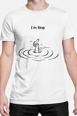 Everything is Fine - Tshirt Homme-GRIS