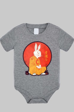 Meditation Rabbit - Body bébé-BLANC