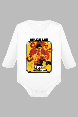 Dragon Spirit bruc lee - Body Manche longue bébé-NOIR