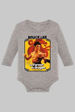 Dragon Spirit bruc lee - Body Manche longue bébé-NOIR