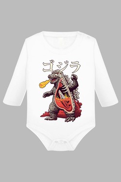 godzila vs titanic - Body Manche longue bébé-NOIR