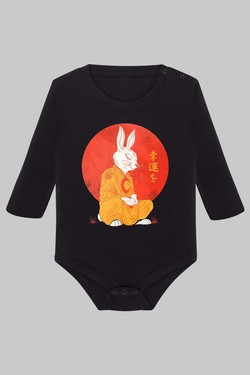 Meditation Rabbit - Body Manche longue bébé-BLANC