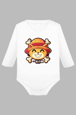 One Lucky Cat - Body Manche longue bébé-NOIR