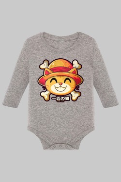 One Lucky Cat - Body Manche longue bébé-NOIR