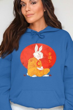 Meditation Rabbit - Sweat Capuche Femme-GRIS