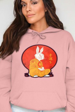 Meditation Rabbit - Sweat Capuche Femme-GRIS