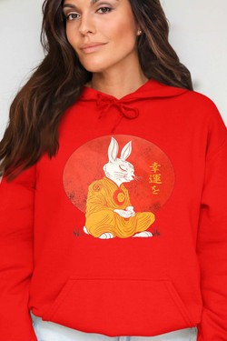 Meditation Rabbit - Sweat Capuche Femme-GRIS