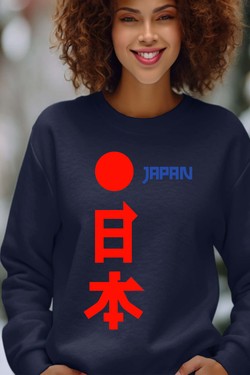 japon JP - Sweat Col Rond Femme-MARINE
