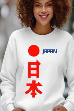 japon JP - Sweat Col Rond Femme-MARINE