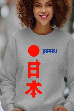 japon JP - Sweat Col Rond Femme-MARINE