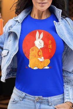 Meditation Rabbit - Tshirt Femme-NOIR