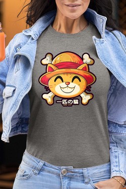 One Lucky Cat - Tshirt Femme-MARINE