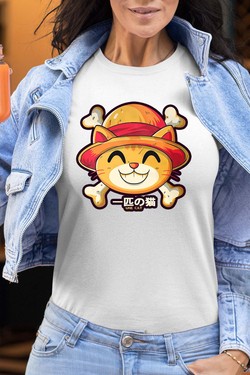 One Lucky Cat - Tshirt Femme-MARINE
