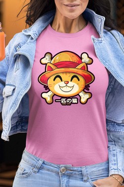One Lucky Cat - Tshirt Femme-MARINE