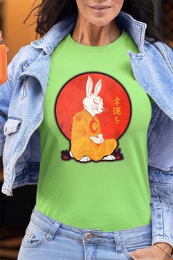 Meditation Rabbit - Tshirt Femme - FC-FUSHIA