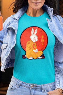 Meditation Rabbit - Tshirt Femme - FC-FUSHIA