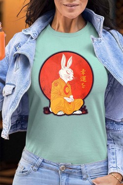Meditation Rabbit - Tshirt Femme - FC-FUSHIA