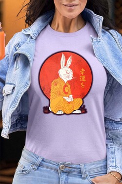 Meditation Rabbit - Tshirt Femme - FC-FUSHIA
