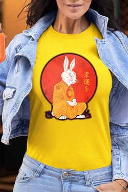 Meditation Rabbit - Tshirt Femme - FC-FUSHIA