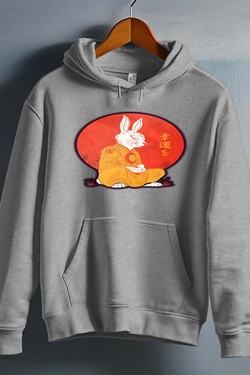 Meditation Rabbit - Sweat capuche Homme-MARINE