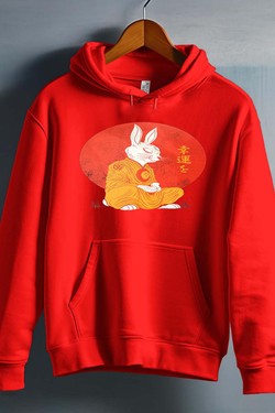 Meditation Rabbit - Sweat capuche Homme-MARINE