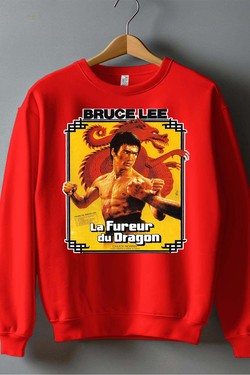 Dragon Spirit bruc lee - Sweat Col Rond Homme-MARINE