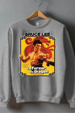 Dragon Spirit bruc lee - Sweat Col Rond Homme-MARINE