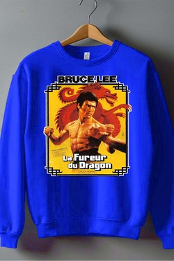 Dragon Spirit bruc lee - Sweat Col Rond Homme-MARINE