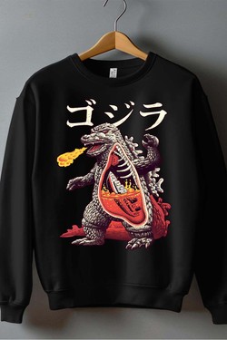 godzila vs titanic - Sweat Col Rond Homme-BLEU ROI