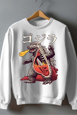 godzila vs titanic - Sweat Col Rond Homme-BLEU ROI
