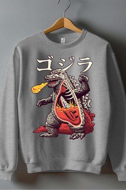 godzila vs titanic - Sweat Col Rond Homme-BLEU ROI