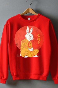 Meditation Rabbit - Sweat Col Rond Homme-BLEU ROI