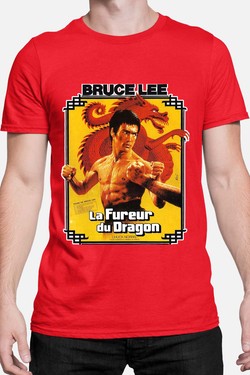 Dragon Spirit bruc lee - Tshirt Homme-ROUGE