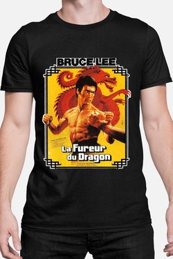 Dragon Spirit bruc lee - Tshirt Homme-ROUGE