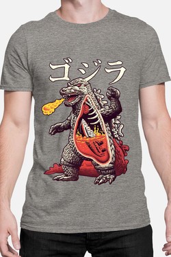 godzila vs titanic - Tshirt Homme-GRIS