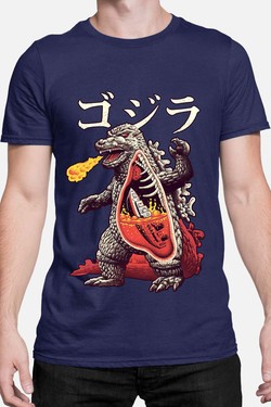godzila vs titanic - Tshirt Homme-GRIS
