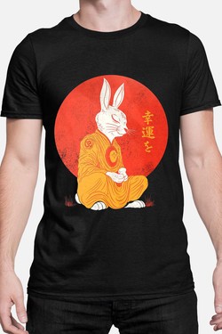 Meditation Rabbit - Tshirt Homme-MARINE