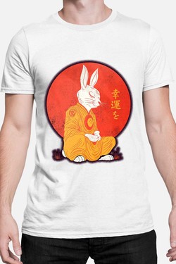 Meditation Rabbit - Tshirt Homme-MARINE